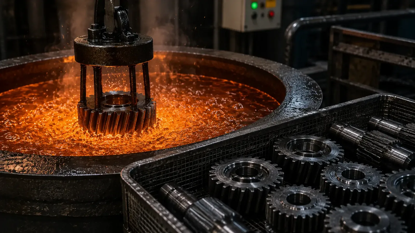 Têmpera em banho de sais para tratamento térmico industrial