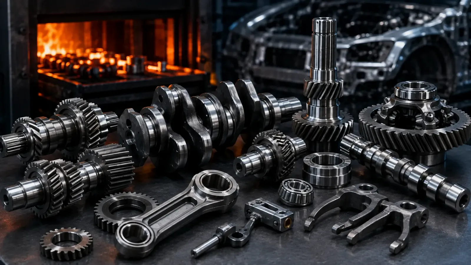 Componentes automotivos submetidos a tratamentos térmicos para aumentar resistência, durabilidade e desempenho