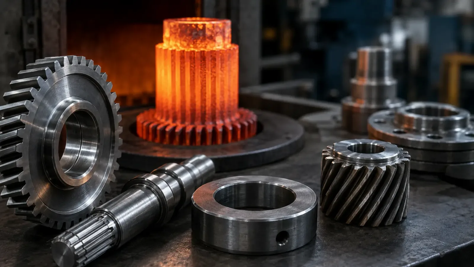 Tratamento térmico de peças industriais para aumento da resistência e durabilidade